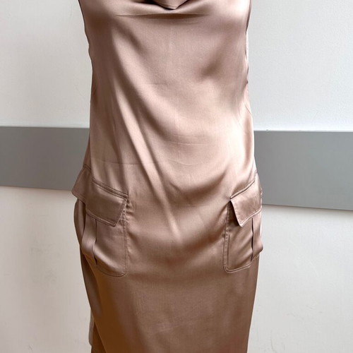 Fabiana Filippi silky dress, beige, size L