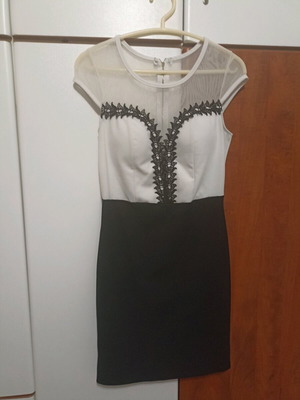 Mini dress black and white S/M with small defect