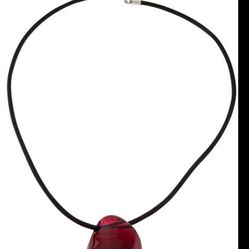 Baccarat necklace with crystal red pendant new