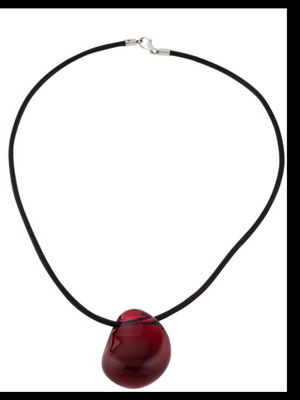 Baccarat necklace with crystal red pendant new