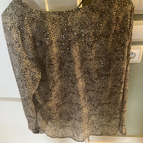 Vero Moda Animal Print Leopard Blouse like new, size S, black and gold