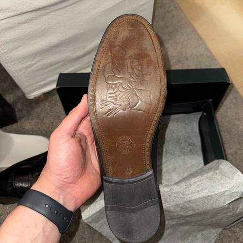 Men's leather loafers with tassel like new, black