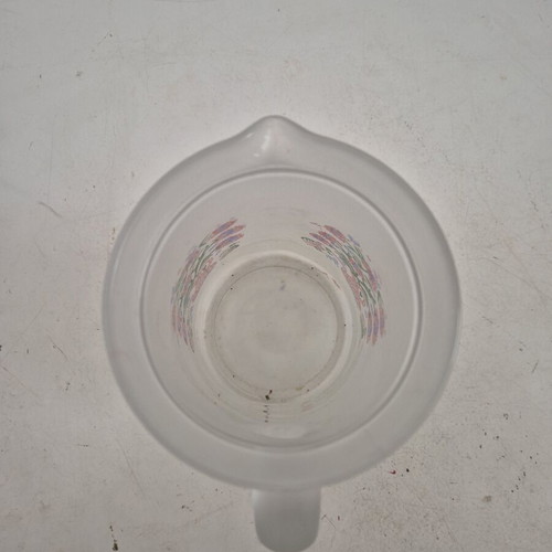 Glass Pitcher Frosted with Floral Design new