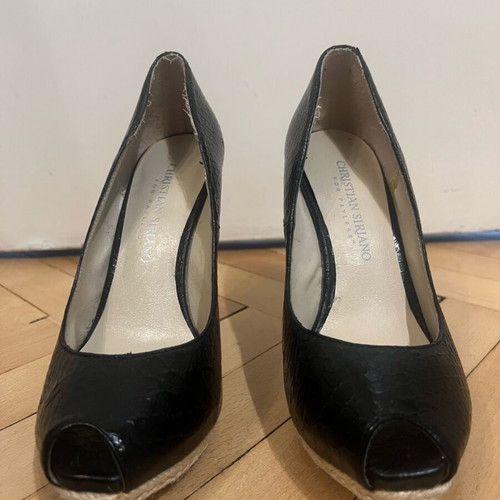 Christian Siriano genuine leather pumps size 37.5 like new black