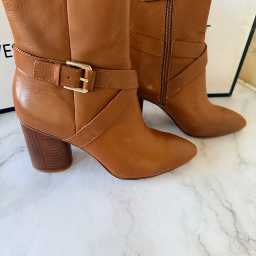Nine West Women's Brown Leather Ankle Boots Size 39 used