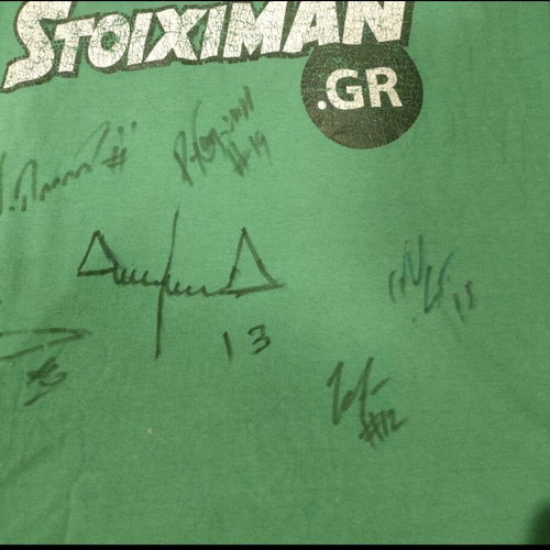 Panathinaikos bc 2015-2016 collectible jersey used with autographs