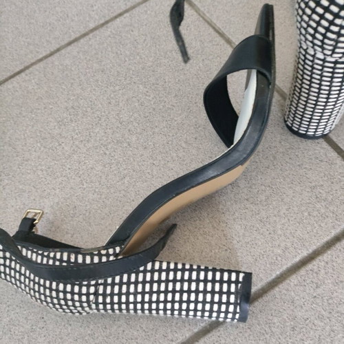 Exe leather sandals like new, black and white, size 38