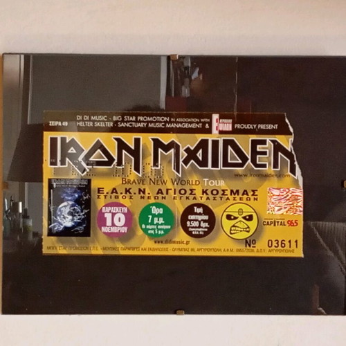 Iron Maiden collectible concert ticket 2000 used, gift 2 cassettes