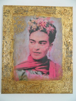 Frida Kahlo wall canvas 40x50 cm new mixed media artwork