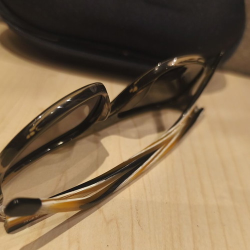 Escape Eyewear Unisex Sunglasses used, tortoiseshell frame, brown mirror lens
