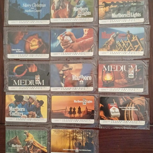 Greek Marlboro phone cards set of 14 new, 08/96, 23,000 print run, sealed