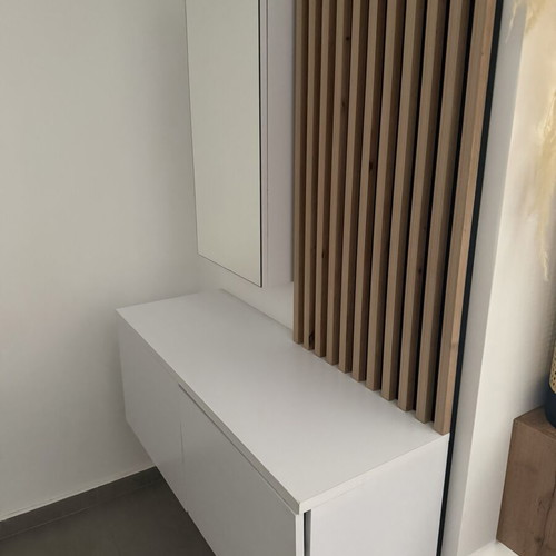 Entrance furniture with cabinet, mirror, hanging and shelves