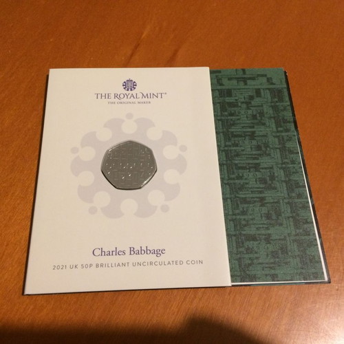 Charles Babbage 50 Pence Coin like new, The Royal Mint
