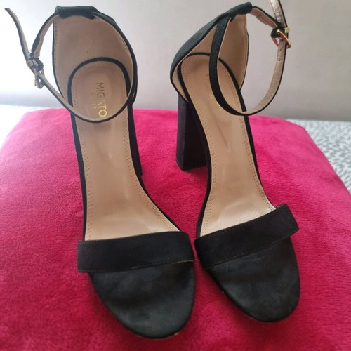Migato black sandals like new with 10 cm heel
