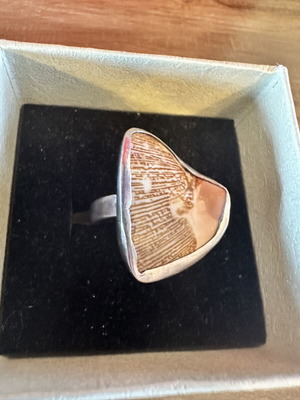 Silver ring 950 with shell like new
