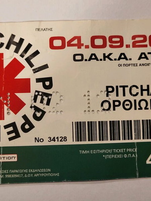 Red Hot Chili Peppers concert ticket used