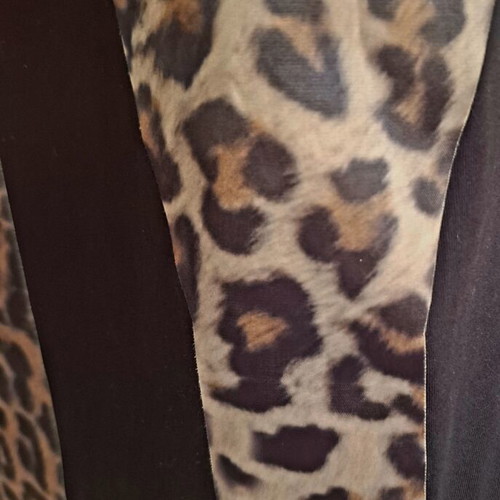 DKNY short-sleeve blouse with leopard print, new
