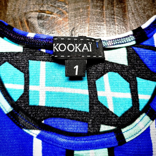 Kookai Stretch Semi-Transparent Blouse Small, like new, blue and turquoise