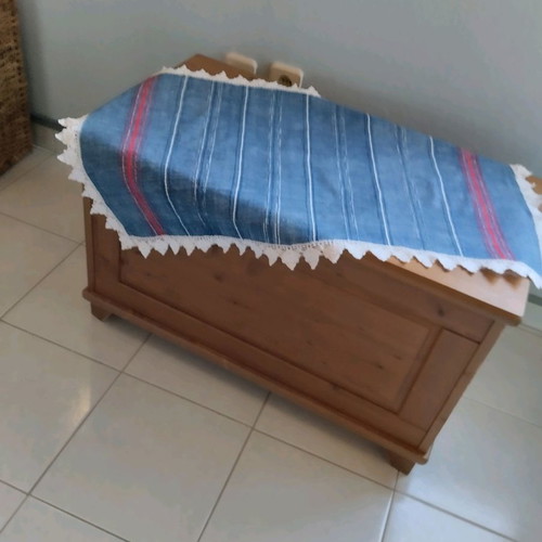 Handwoven table runner used with lace 90x50 cm