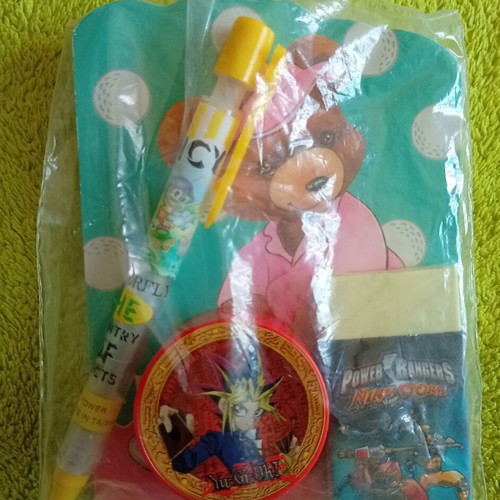Vintage Camy 90s stationery set with Power Rangers & Yu-Gi-Oh!