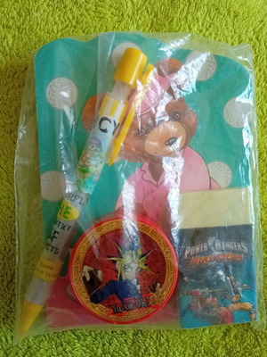 Vintage Camy 90s stationery set with Power Rangers & Yu-Gi-Oh!