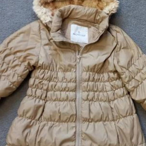 Moncler original children's padded jacket, beige, hooded