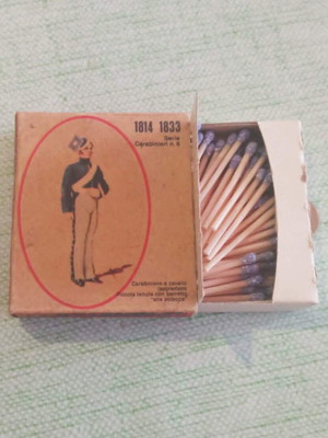 Vintage συλλεκτικό κουτί σπίρτα Cerini με ιστορικές στολές Carabinieri 1814-1833 σαν καινούργιο