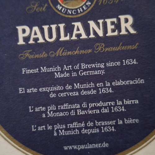 Paulaner Beer Coaster New from Munich