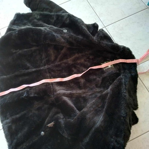 Jacket suede black with inner fur used, genuine leather