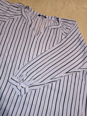 LC Waikiki striped women's blouse used, white and green, size 46