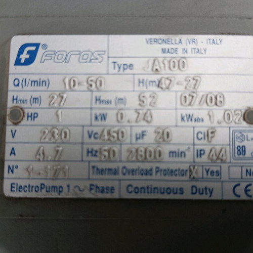 Water oil or diesel pump used, 220V