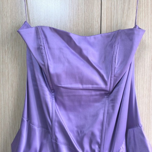 Purple strapless evening dress like new with free pashmina
