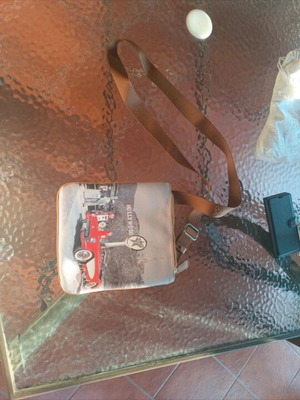Y Not? Shoulder Bag like new, leather and polyester, adjustable strap