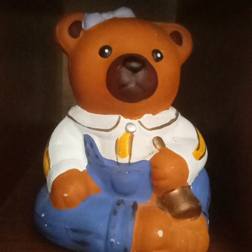 Ceramic Bear Piggy Bank with Bottom Lid, New, Ideal for Kids