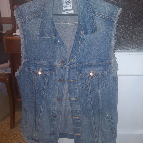 Men's sleeveless denim jacket like new, medium, blue