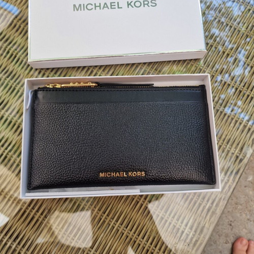 Leather card holder Michael Kors black new