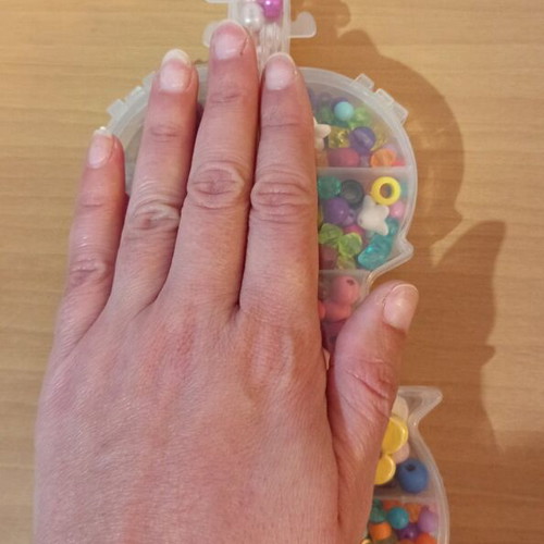 Craft kit with assorted beads and box for children's jewelry