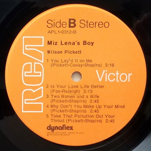 Wilson Pickett Miz Lena's Boy vinyl LP album