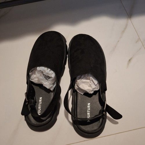 Yourturn men's black sandals clogs size 46 like new