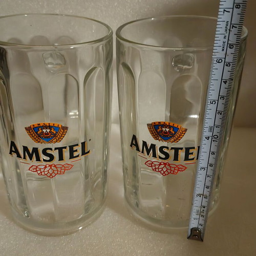 Amstel beer glasses used, set of 2
