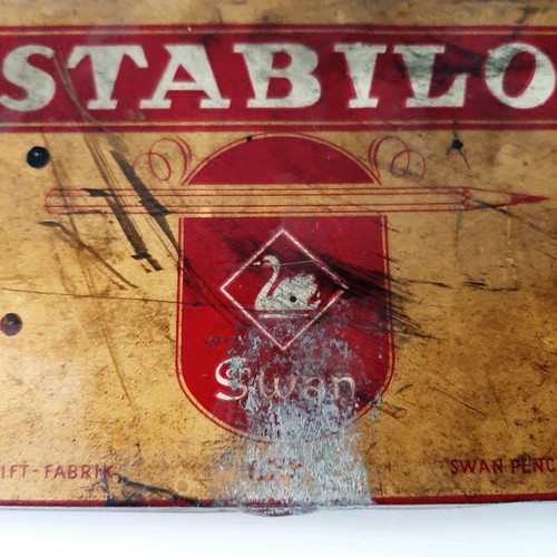 Stabilo 1960 metal box used, old tin collectible
