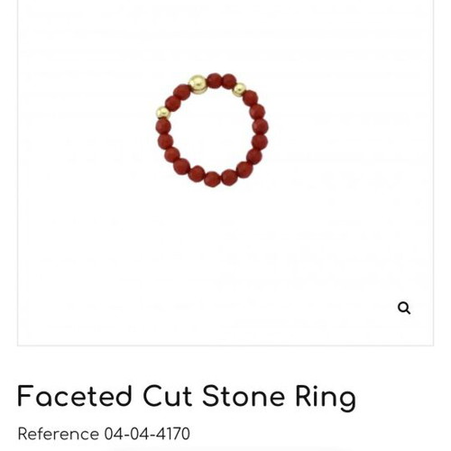 Pair of summer rings with red and turquoise stones like new