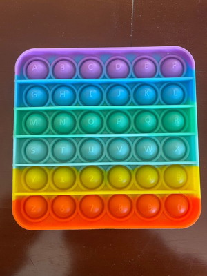 Pop it colorful like new with English alphabet and numbers
