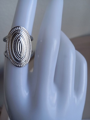 Ring adjustable made of stainless steel, new, silver color