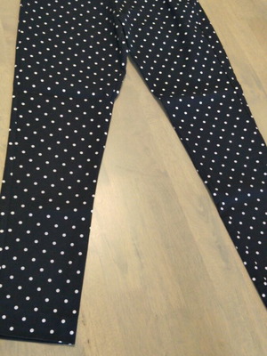 Stradivarius polka dot pants size M like new, dark blue and white
