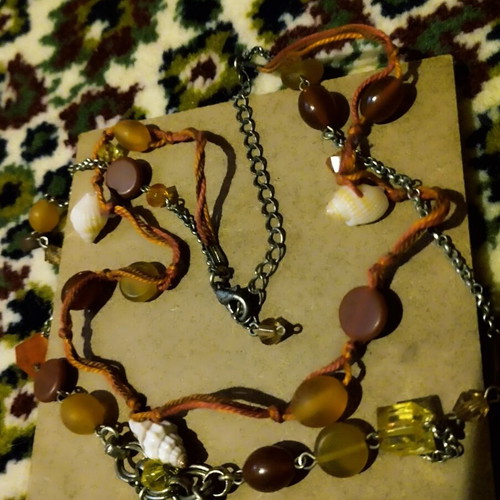 Necklace used, black and silver pendant