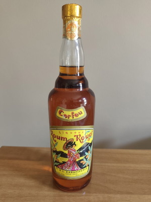 Koum Kouat liqueur bottle 1977, G. & L. Karapiperis, Corfu