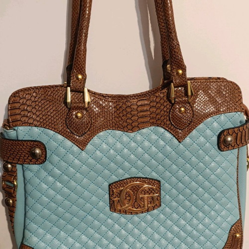 Guess handbag like new, brown and turquoise