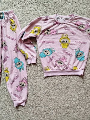 Labubu pajamas like new for 4-5 years old, pink multicolor