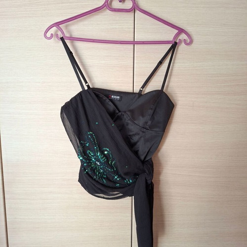 Morgan top size Small black with rhinestones like new
